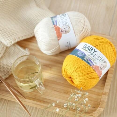 50g/Ball Milk Cotton Wool Line Knitting Yarn For Baby Scarf Line Doll Crochet Wool Hand Knitted Wool Yarn