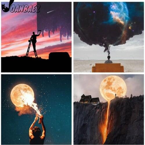 Moon 5D Diy Diamond Painting Creative Cross Stitch Embroidery Star Mosaic Handmade Inlaid Wall Art Craft Gift Home Decoration