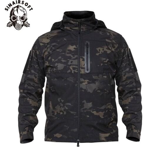 Army Shark Skin Soft Shell Clothes Tactical Windproof Waterproof Jacket Men Flight Pilot Hood Coat Military Field Bomber Jacket