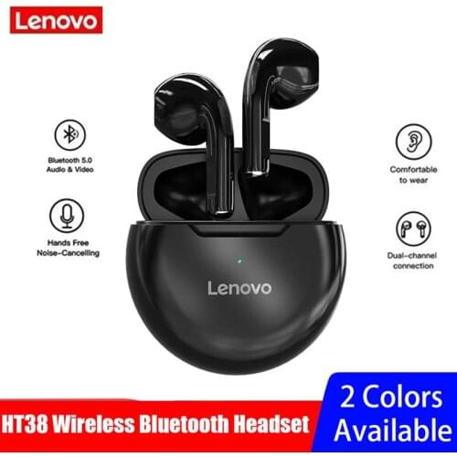 Original Lenovo HT38 TWS Bluetooth Earphone Mini Wireless Earbuds with Mic for iPhone Xiaomi Sport Waterproof 9D Stere Headphone