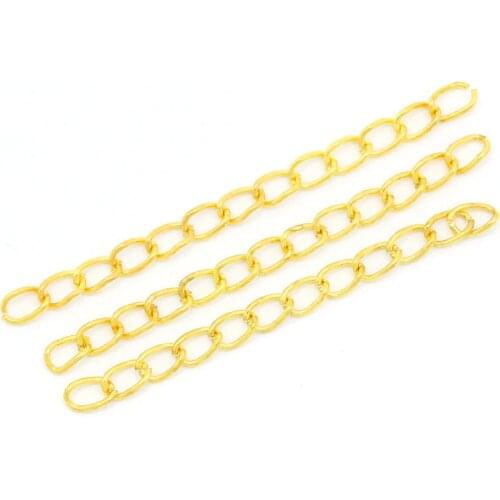 100 PCs Doreen Box Extended & Extension Jewelry Chains/Tail Extender Gold Color For DIY Jewelry Making Accessories 50mmx3mm
