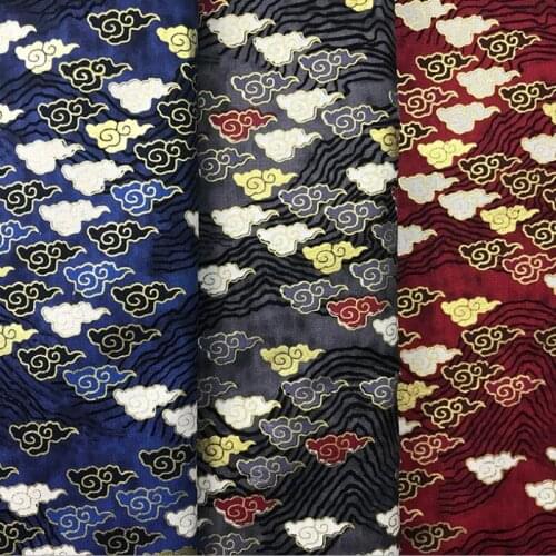 CF652 1m Japanese Style Waka Cotton Fabric Clouds Printed 100% Cotton Fabric For The Kimono Table Clothes Door Curtain Fabric