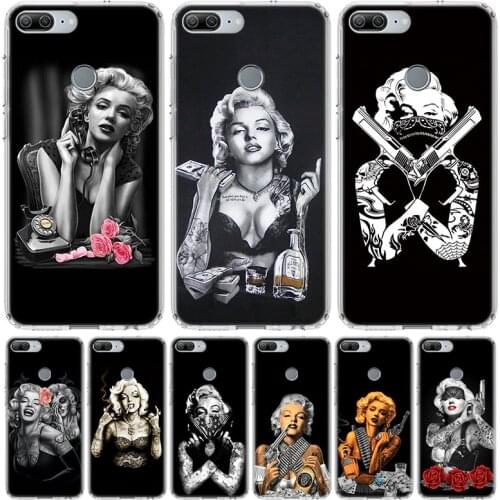Marilyn Monroe Tattoo Phone Case for Huawei Honor 10 9 Lite Y9 Y5 Y6 Y7 2019 8X 8A 8S 7A 7X 10i 20i Pro V30 Art Coque Capa