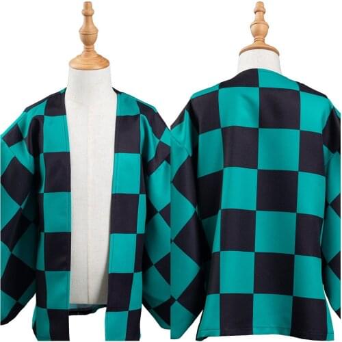Demon Slayer: Kimetsu no Yaiba Kamado Tanjirou Cosplay Costume Kids Children Kimono Coat