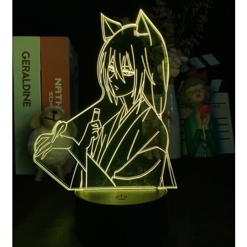 Anime Kamisama Kiss Cartoon Figure Tomoe 3D Night Light Bluetooth Speaker Base Girly Heart Decoration LED Bedroom Bedside Lamp