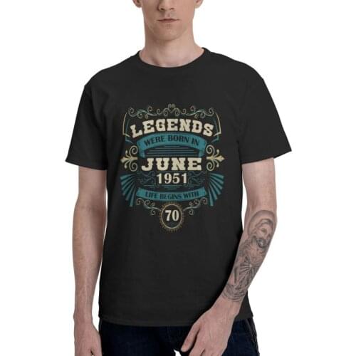 Handsome Born In 1951 June Birthday Vintage T-shirt Mens Streetwear T Shirt Short Sleeve Cotton Fashion Tshirt Urban Tee Top
