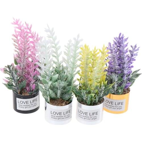 Doll House Miniature Fake Plant Lavender Flower Arrangement Accessories 1:12 Dollhouse Toys for Baby