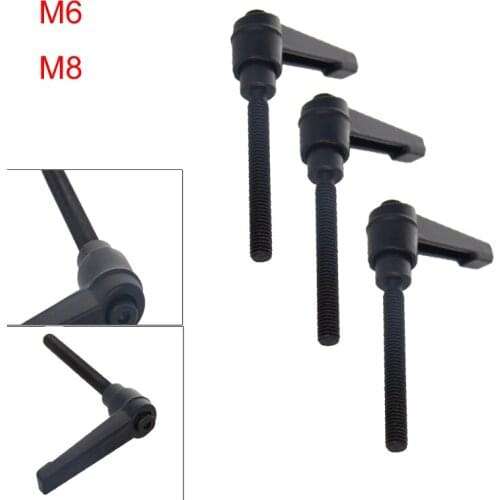 Othmro Hardware 1~3pcs M6 M8 Thread Adjustable Handle 50mm/63mm Handle Length Black Zinc Alloy Adjustable Lever Handle Clamping