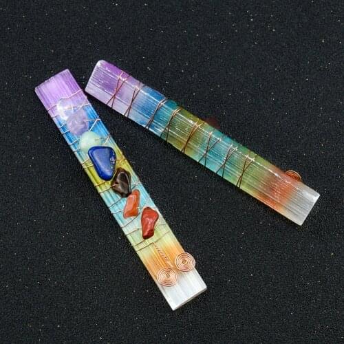 Natural Selenite Stone Chakra Plaster Ornament Pendulum Gravel Healing Crystal Quartz Stick Yoga Energy Gems Balance Home Decor