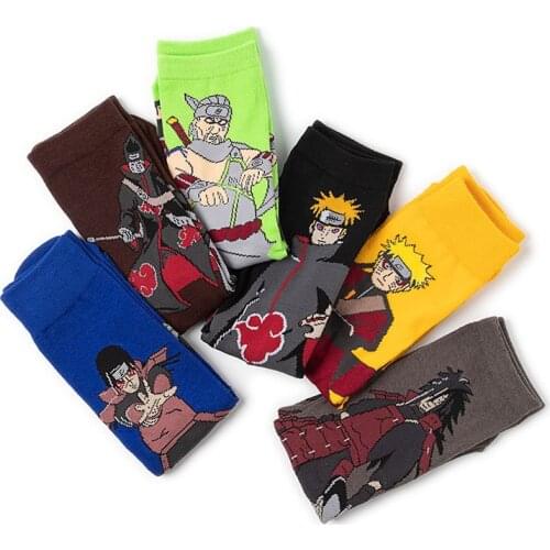 1 pairs/Naruto Cartoon Anime figure tube socks Kakashi Sasuke long tube socks adult men socks casual xxx boy toy socks