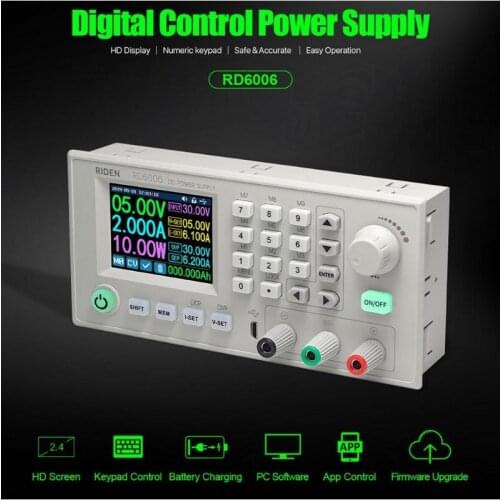 New Power Supply RD6006 RD6006W USB /WiFi 60V 6A DC - DC Voltage Current Step-Down Module Buck Voltage Converter Voltmeter