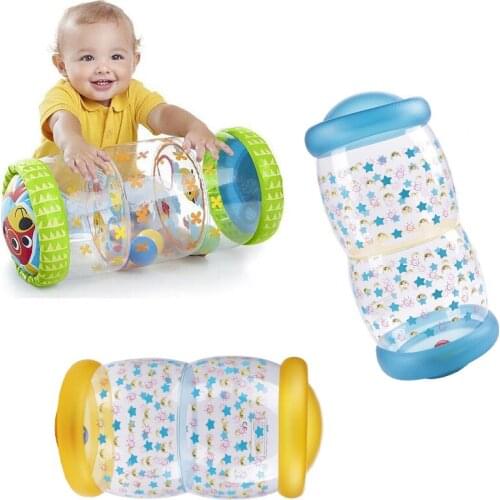Crawling Learning Roller With Bells Toddler Standing Early Educational Toys Lnflatable Toy Infants Roller PVC Baby Fidget Toys
