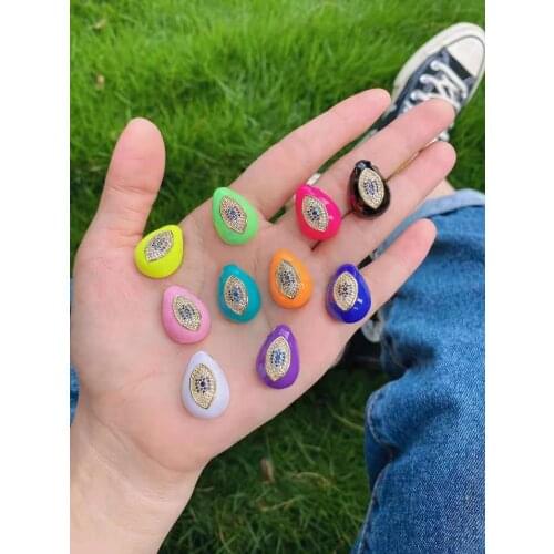 5Pcs Colorful Enamel Oval Charm, Enamel Charm Pendant, Enamel Jewerly Necklace