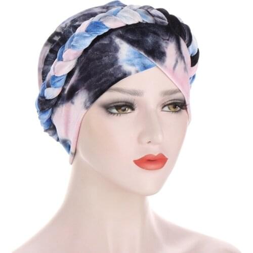 Braid Turban Hats for women - Pre-tied Velvet Twist Caps Chemo Beanies Headwrap for Cancer Great for Sister Wife and Daily Use