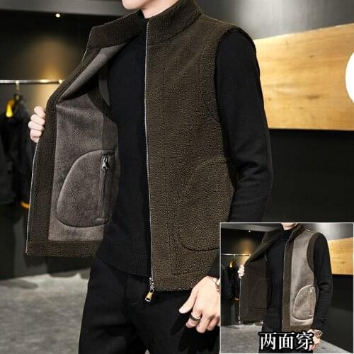 Autumn Winter New Imitation Wool Fur Jacket Vest Korea Double-Sided Turtleneck Waistcoat 6 Colors Plus Size Loose Thick M-8XL