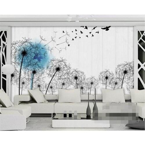 Beibehang Custom 3D wallpaper hand-painted dandelion board TV background wall decoration painting papel de parede Wall stickers