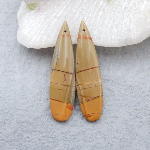 Natural Stone Teardrop Multi-Color Picasso Jasper Earring Bead,Jewelry Earrings For Women 43x11x4mm 6g