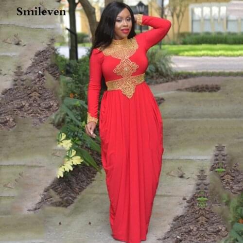 Smileven Red Morrocan Caftan Red Turkish Evening Dresses Chiffon A Line Caftan Arabic Prom Dresses High Neck Evening Party Gowns
