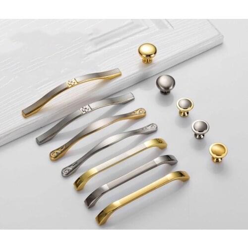 Modern Door Handles Kitchen Cabinet Knobs and Handles Silver Furniture Hardware Wardrobe Cupboard Handle Gold Drawer Pulls