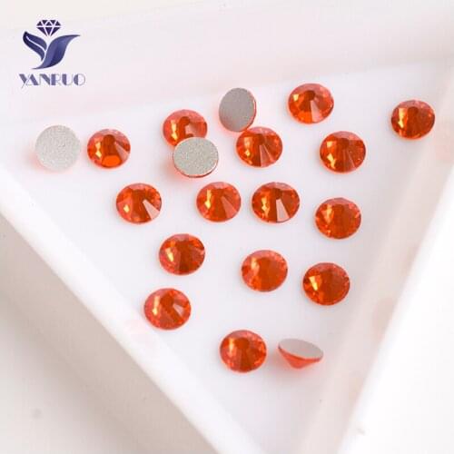 YANRUO 2028NoHF All Sizes Hyacinth Glitter Stones Crystal Glass Strass Non Hotfix Flatback Rhinestones For Nails