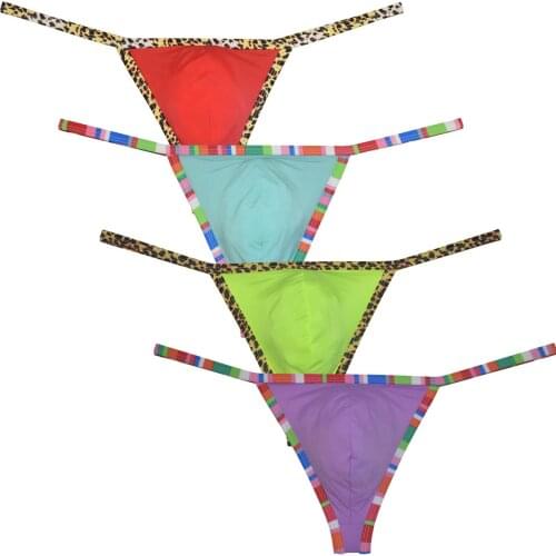 Men Ultra-thin Ice Silk Male Pouch Thong Underwear G-String Hipster Pants Jockstrap Shorts