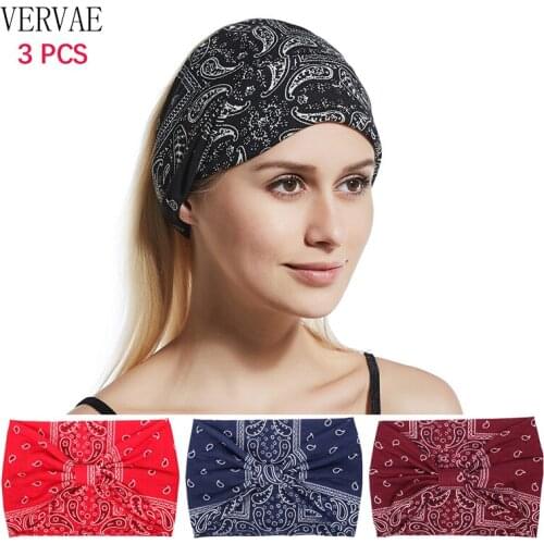 3 Pcs Bohemian Headband for Women Hair Accessories Girls Cotton Headwear Woman Cute Fashion Wide Knot Headbands 2020 VERVAE