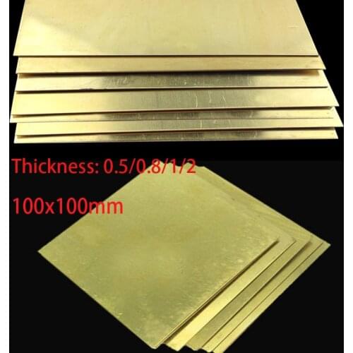1pcs Brass Plate Customized Size Frame Model Mould DIY Contruction Brass PadBrass Sheet Thickness 0.5/0.8/1/2*100*100mm
