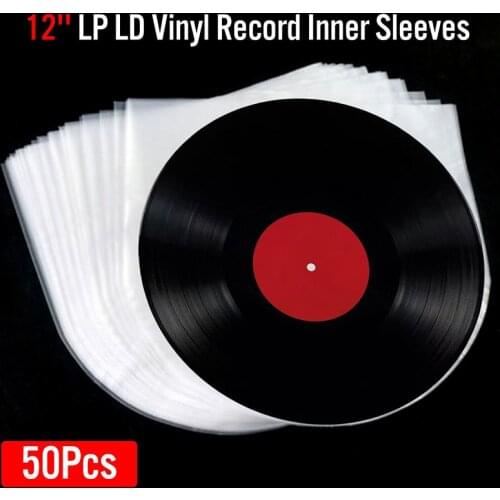 100pcs/50 12" LP gramophone Record Protecter Plastic Bags Anti-static Record Sleeves Outer Inner Plastic Clear Cover Container
