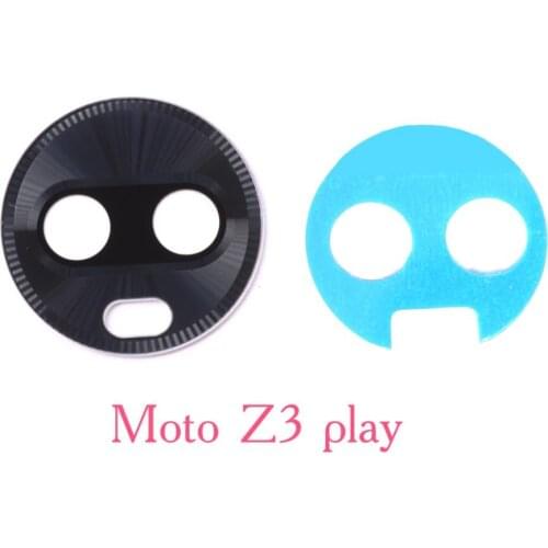 100pcs/lot original New rear back camera glass lens with sticker for Motorola Moto Z3 play