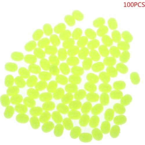 100Pcs Oval Luminous Fishing Lures Fishing Beads Sea Hard Floating Float Tackles