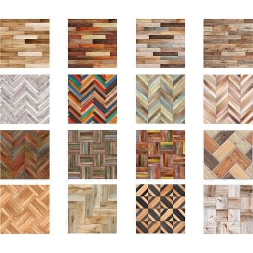 20Pc PVC Waterproof Kitchen Bathroom Wood Grain Tile Sticker Self Adhesive Wall Sticker Living Room Bedroom Wallpaper Home Decor