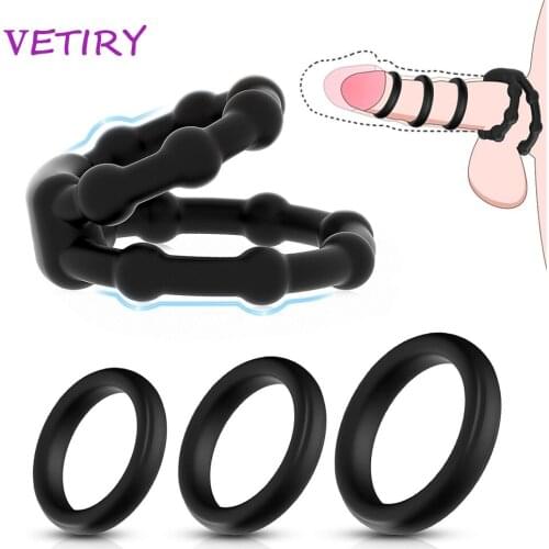 4Pcs Penis Ring Cock Ring Sex Toys for Men Erection Penis Enlargement Penis Trainer Delay Ejaculation Elastic Penis Sleeve