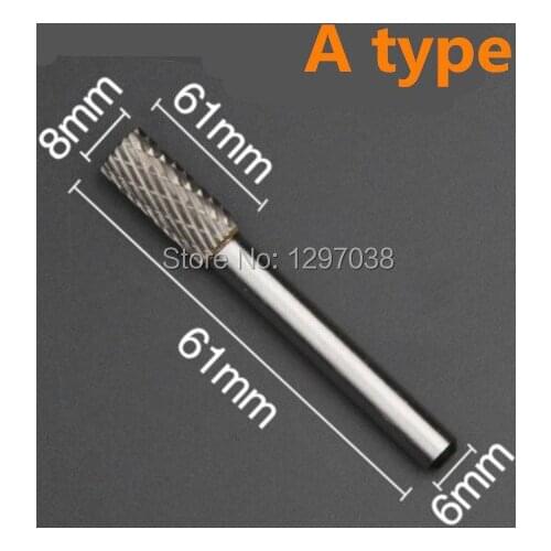 5pcs CNC Engraving Tool Grinders Accessories Tungsten Carbide Rotary File Milling Cutter Polishing 6mm*8mm
