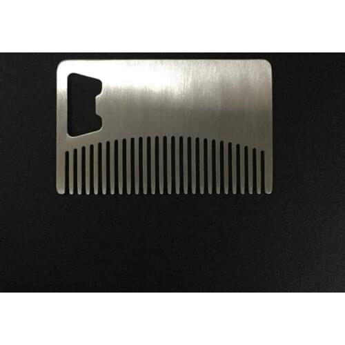 50pcs Fast shipping Comb Card style Mens mustache comb Beer openers Anti Static Stainless Steel Comb Bottle Opener SN2587