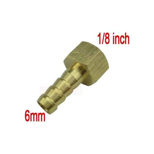 6mm Hose Barb to 1/8" inch Female BSP Thread DN6 Brass Barbed coupler Fitting 9.5mm gas CORRUGATED Coupling Connector Adapter