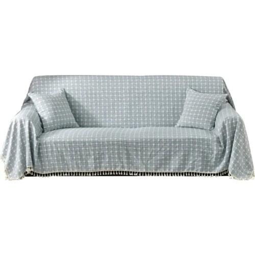 Full Protective Sofa Cover Funda Couch All Seasons Universal with Lace Trim for Living Room