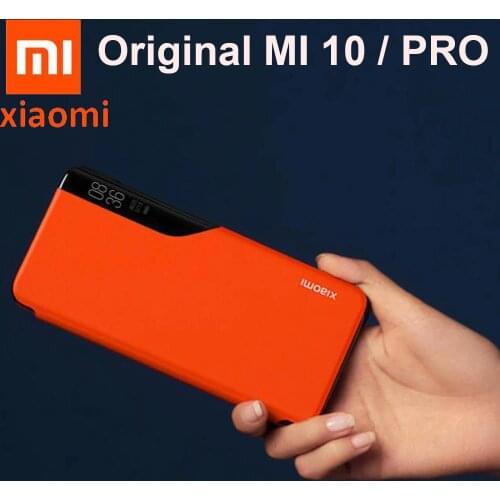100% Original Xiaomi mi 10 Case flip cover 6.67" PU leather Smart window phone case for xiaomi mi 10 pro cover fundas coque