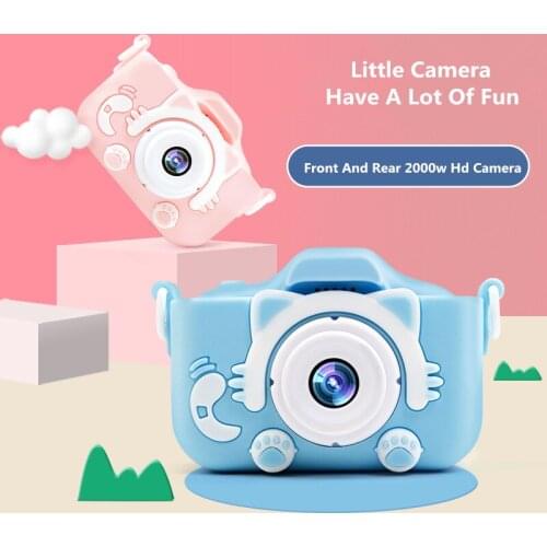 Cute Cat Camera Mini HD Digital Camera With Cartoon Case For Kids Educational Childrens Camera Toys For Boy Girl Birthday Gift