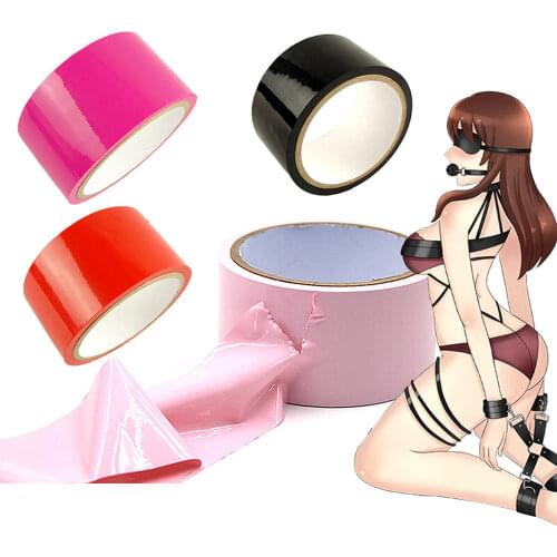 Sticky SM Bondage PVC Static Tape Fetish Restraints Belt BDSM Slave Game Binding Harness Erotic Adult Sex toys for Couple
