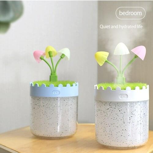 ELOOLE Household Bedroom Small Mini Air Purification LED Night Lamp 7 Color USB Fogger Mist Maker Aroma Essential Oil Diffuser