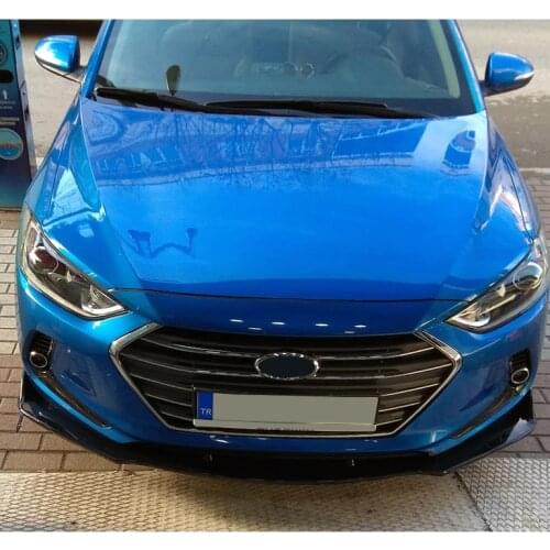 Hyundai Elantra Front Bumper Attachment Gloss Black 3 Pcs