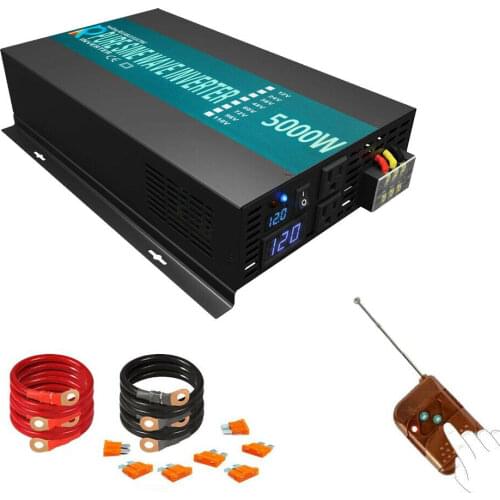 5000w Pure Sine Power Inverter 12v 24v 36v 48v DC to AC 110v 220v 230v 240v Off-grid System Converter Solar Inverters