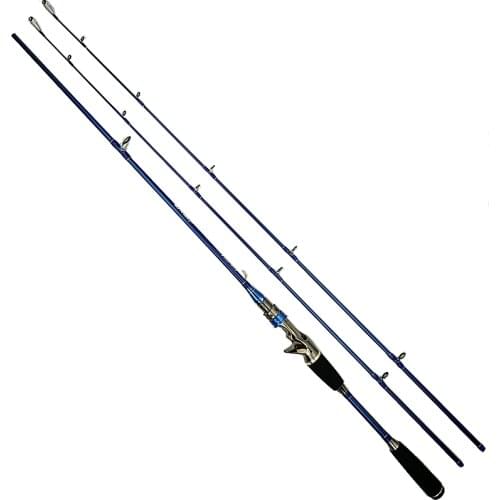 Thunder 1.8m casting fishing rod carbon lure rod M/MH power fast action double tips rod blue color lure weight 3-21g 2 sections