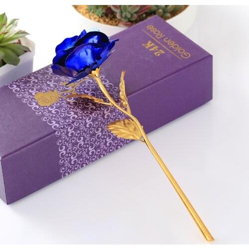 2018 Valentines Day Creative Gift 24K Foil Plated Rose Gold Rose Lasts Forever Love Wedding Decor souvenir Drop shipping