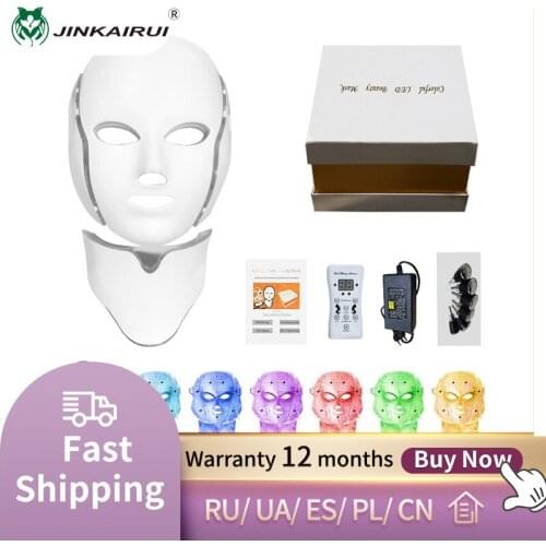 Jinkairui Minimalism Design 7 Colors LED Facial Mask Photon Therapy Anti-Acne Wrinkle Removal Skin Rejuvenation Face Skin Care