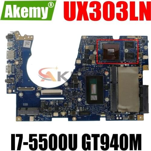 AKEMY UX303LB Laptop Motherboard For ASUS UX303LB UX303LNB UX303LN UX303LA UX303L Test Original Mainboard 4G RAM I7-5500U GT940M
