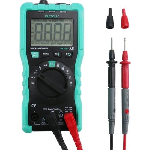 ELECALL MK72M mini multimeter test digital true RMS multi-function resistance capacitor tester multimetro with cable probes
