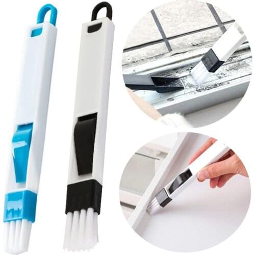 Multipurpose Window Door Keyboard Cleaning Brush Cleaner+Dustpan 2 In 1 Tool Kitchen Hood Window Groove Cleaning Tools