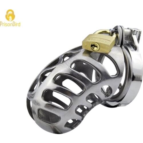Penis Captivity Stainless Steel Male Chastity Device with Anti-Shedding Ring,Cock Cage, Ring,Mens Virginity Lock,Cock Ring,A196