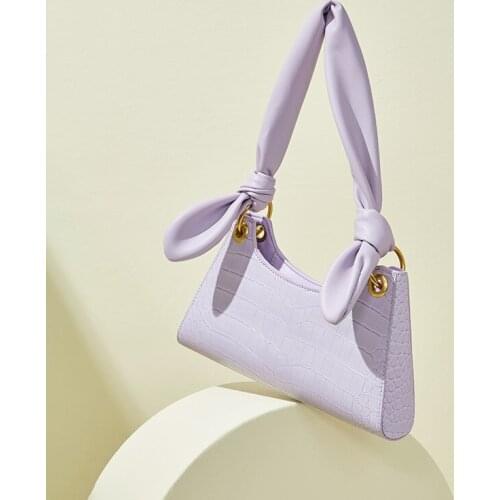 Niche Design Retro All-Match Underarm Shoulder Bag Women Small Square PU Soft Shoulder Strap Twisted Crocodile Pattern Frog Bag